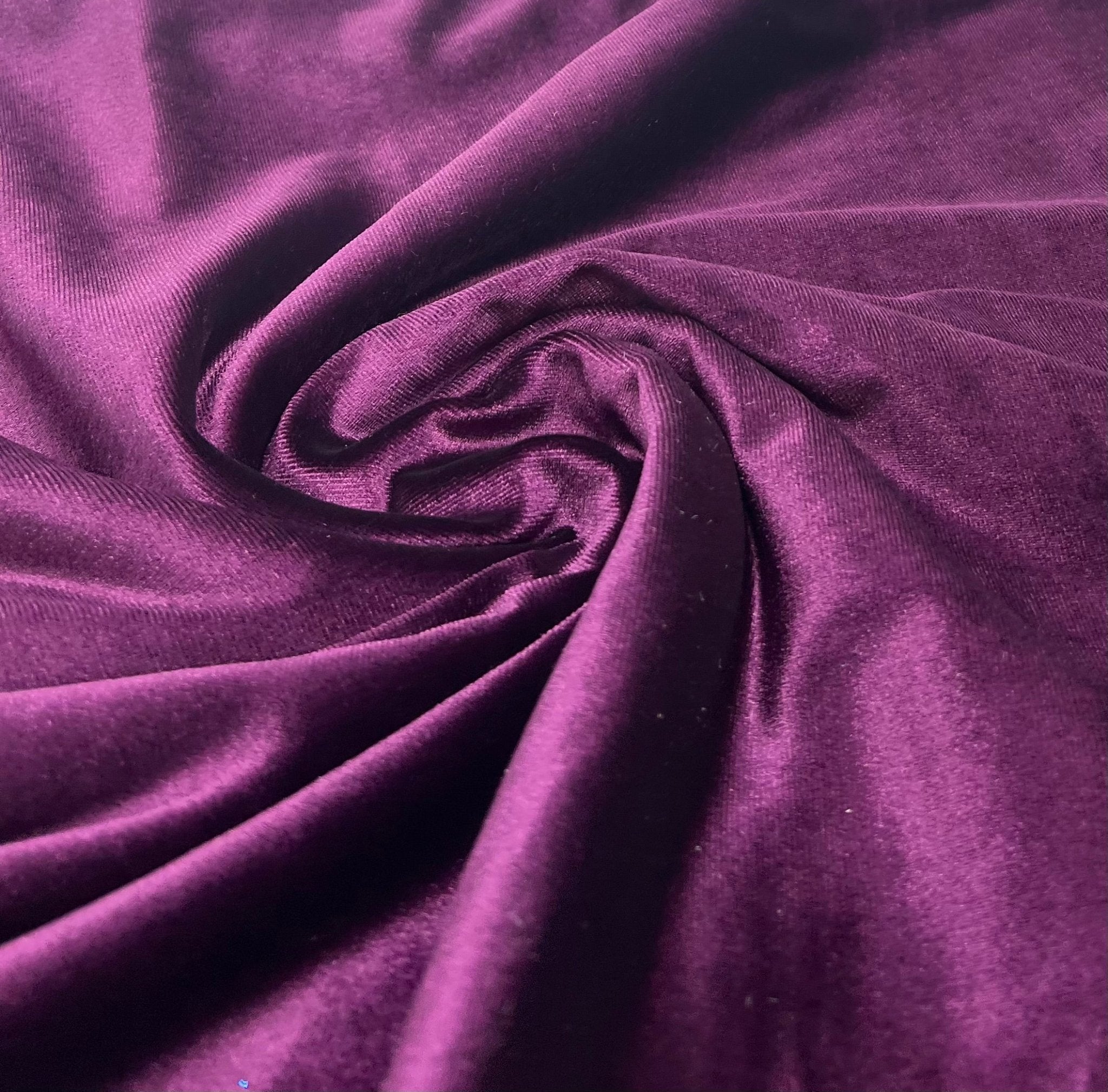 Plum Plain Velour Spandex Stretch Fabric - T9 Fabrics